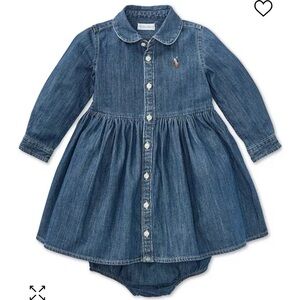 Ralph Lauren baby girl denim cotton shirt dress, 9M
